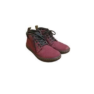 Doc Martens youth size 4‎ Belmont Oxblood Burgundy Red Canvas Mid Chukka Boots